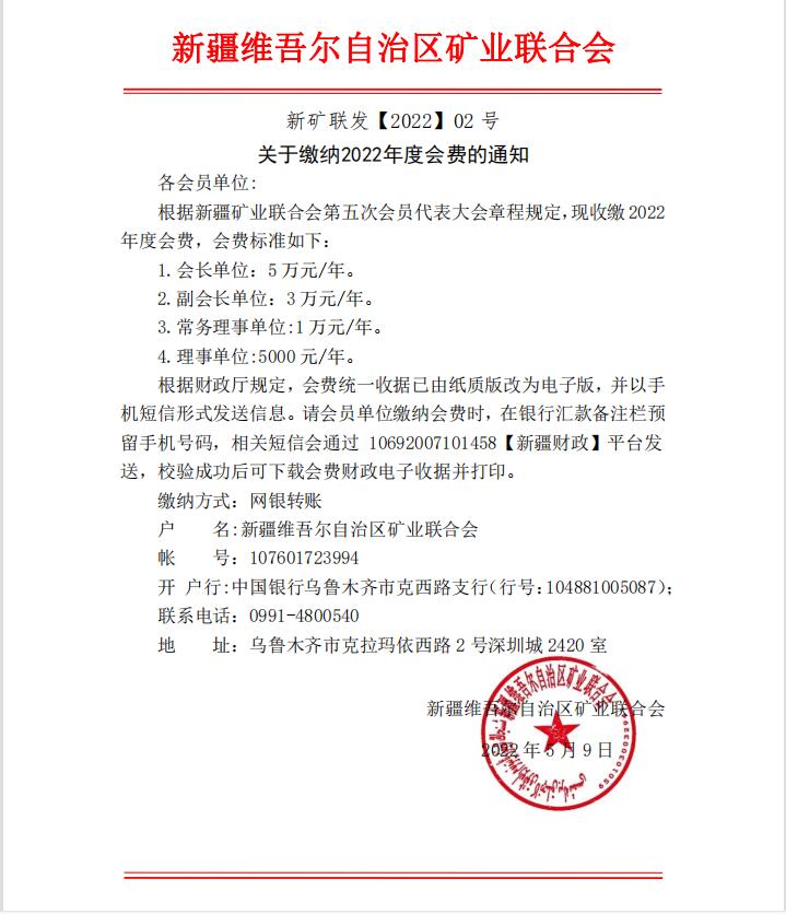 繳納2022年度會費的通知